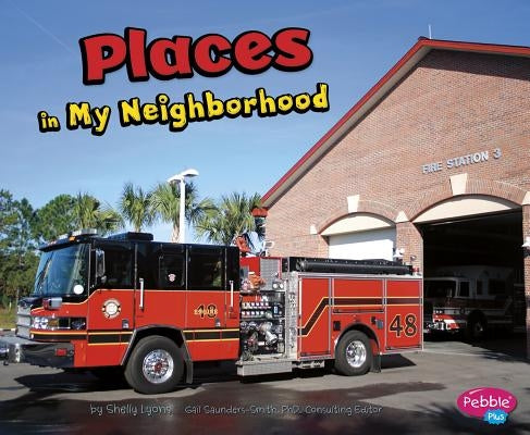 Paperback book titled "Places in My Neighborhood" by Capstone Press, featuring colorful illustrations of local community scenes.
