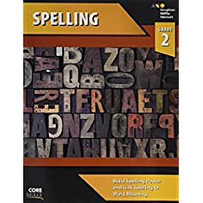 Paperback Steck Vaughn School Supply Core Skills Spelling Workbook for Grade 2 with colorful cover and practice exercises inside.