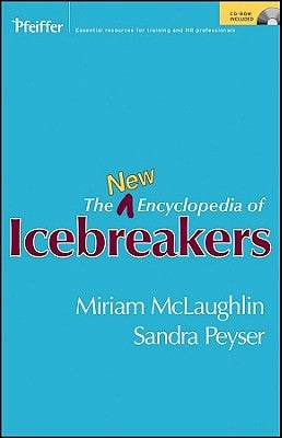 Paperback edition of Pfeiffer's The New Encyclopedia of Icebreakers with a CD-ROM, featuring detailed cover with title and publisher logo.