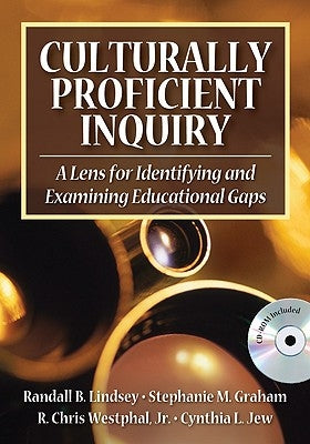 Culturally Proficient Inquiry paperback book by Corwin Publishers with CD-ROM, featuring a close-up of the book cover and CD-ROM disk.