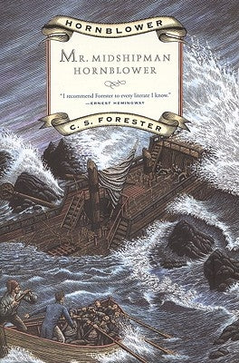 Paperback copy of "Mr. Midshipman Hornblower" by C.S. Forester, published by Back Bay Books, showing the book cover with title and author.