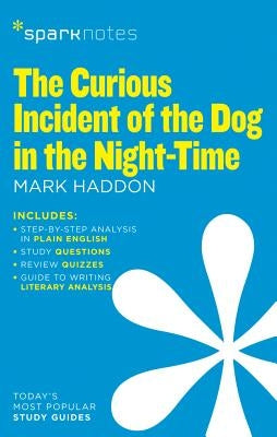 Paperback Sparknotes literature guide for The Curious Incident of the Dog in the Night-Time, showing the book cover with title and author.