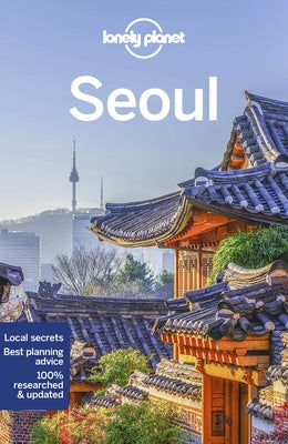 Paperback Lonely Planet Seoul 10 travel guide with cover image, featuring vibrant cityscape and iconic Seoul landmarks.