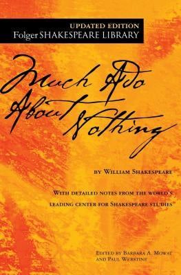 Paperback of "Much ADO about Nothing" by William Shakespeare, published by Simon & Schuster, with a cover featuring classic literary artwork.