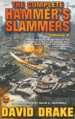 Paperback of The Complete Hammer's Slammers, Volume 2 by Baen featuring cover art with military science fiction themes.