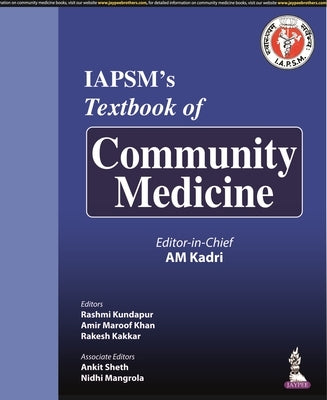 Paperback textbook titled Iapsm's Textbook of Community Medicine by Jp Medical Ltd, featuring a printed cover with title and author details.