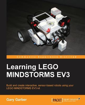 Paperback book titled "Learning LEGO Mindstorms EV3" by Packt Publishing, featuring colorful LEGO robot models on the cover.