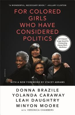 Paperback copy of "For Colored Girls Who Have Considered Politics" by Picador USA, featuring colorful cover art.