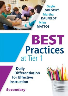 Paperback book titled "Best Practices at Tier 1" by Solution Tree, featuring daily differentiation strategies for effective secondary instruction.