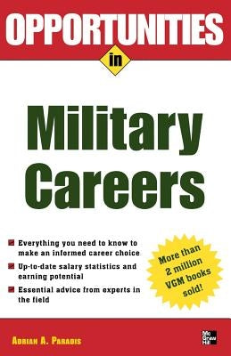 Paperback book titled "Opportunities in Military Careers, Revised Edition" by McGraw-Hill Companies displayed on a plain background.
