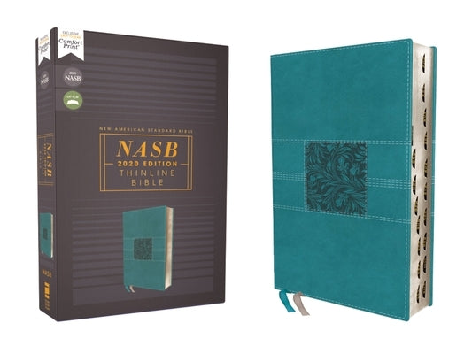 Nasb, Thinline Bible, Leathersoft, Teal, Red Letter Edition, 2020 Text, Thumb Indexed, Comfort Print Zondervan