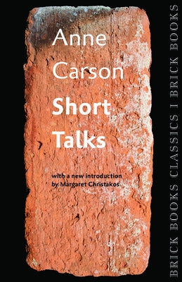 Paperback of Short Talks: Brick Books Classics 1 featuring a colorful cover with abstract artwork and the Brick Books logo.