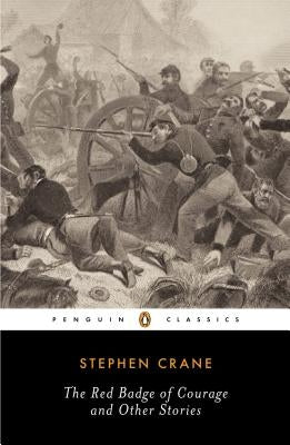 Paperback of "The Red Badge of Courage and Other Stories" by Penguin Group, showing the book cover with red and black design.