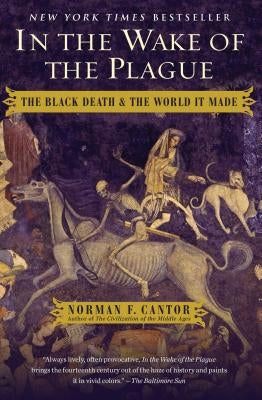 Paperback book titled "In the Wake of the Plague" by Simon & Schuster, featuring a historical cover about the Black Death.