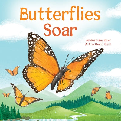 Colorful butterflies soar in a natural scene, featuring vibrant wings and delicate details, from Amicus Ink's Butterflies Soar illustration.