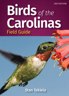 Paperback Birds of the Carolinas Field Guide by Adventure Publications showing colorful bird illustrations on the cover.