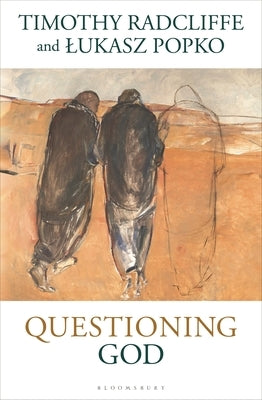 Paperback book titled "Questioning God" by Bloomsbury Continuum, featuring a close-up of the cover with abstract artwork.