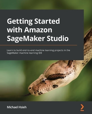 Paperback book titled "Getting Started with Amazon SageMaker Studio" by Packt Publishing, featuring a cover with machine learning graphics.