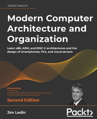 Paperback book titled "Modern Computer Architecture and Organization," covering x86, ARM, RISC-V, and device design concepts.