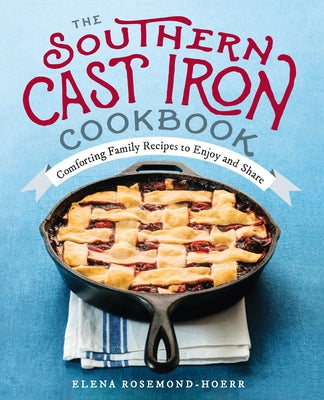 Paperback cookbook titled "The Southern Cast Iron Cookbook" by Rockridge Press, featuring images of cast iron skillet recipes.