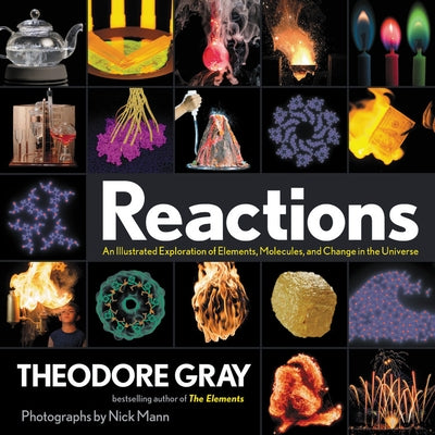 Paperback book titled "Reactions: An Illustrated Exploration of Elements, Molecules, and Change in the Universe" by Black Dog & Leventhal.