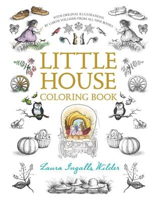 Little House coloring book for kids and adults by HarperCollins, paperback edition featuring charming house illustrations to color.