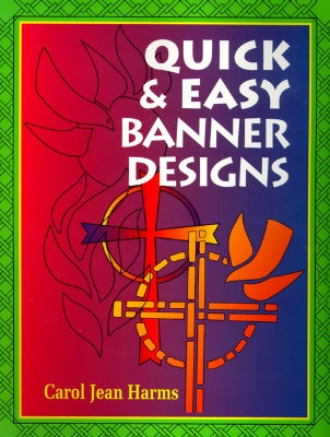 Paperback book titled "Quick and Easy Banner Designs" by Concordia Publishing House, featuring colorful banner design examples.