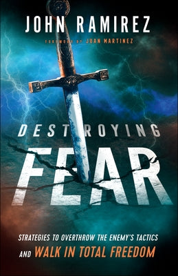 Paperback book titled "Destroying Fear" by Chosen Books, featuring a cover with bold lettering and a symbolic design.