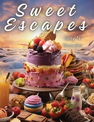 Paperback of Sweet Escapes: A Journey Through Divine Desserts and Pies by Atlas Vista Publisher, showing the book cover with dessert images.