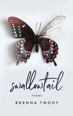 Paperback of "Swallowtail" poetry book by Button Poetry, showing the front cover with colorful abstract artwork.