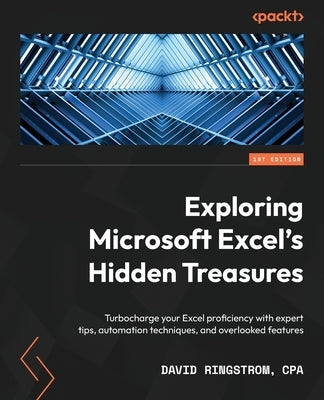 Paperback book titled "Exploring Microsoft Excel's Hidden Treasures" by Packt Publishing, featuring expert tips and automation techniques.