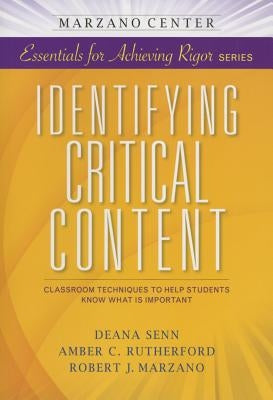 Identifying Critical Content Paperback Learning Sciences International