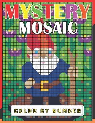 New Large Print Mystery Mosaics Color By Number: Pixel Art For Adults & Kids, Fun 50 Coloring Pages for Stress Relief & Relaxation, Gift Ideas. Paperback Independently Published