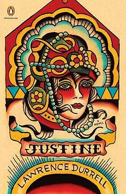 Cover image of the novel "Justine" by Penguin Books, featuring artwork related to the literary work.