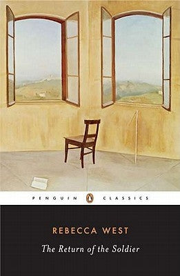 Paperback copy of "The Return of the Soldier" by Penguin Group, showing the book cover with title and author details.