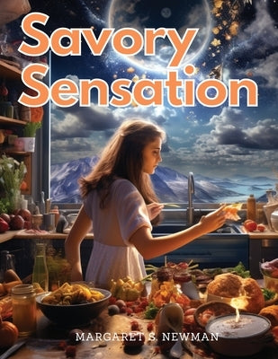Paperback book titled Savory Sensation featuring beef, lamb, and seafood recipes by Sorens Books, with colorful food illustrations.