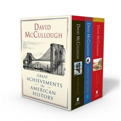 Paperback book by Simon & Schuster titled David McCullough's Great Achievements in American History, featuring historical themes.