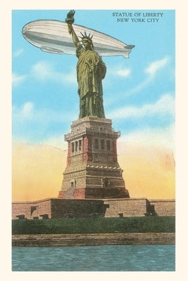 Vintage Journal Blimp and Statue of Liberty, New York City Paperback Found Image Press