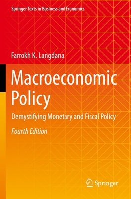 Paperback book titled "Macroeconomic Policy: Demystifying Monetary and Fiscal Policy" by Springer, showing the cover with text and design.
