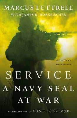 Paperback of "A Navy SEAL at War" book by Back Bay Books, featuring a navy seal in combat gear on the cover.