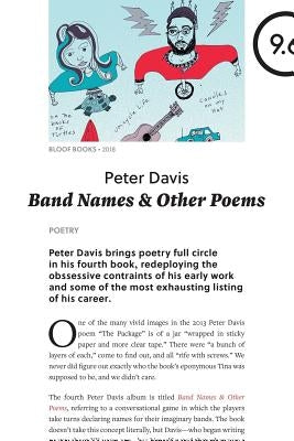 Band Names & Other Poems Paperback Bloof Books