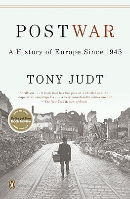Paperback of "Postwar: A History of Europe Since 1945" by Penguin Books, showing the book cover with title and author details.