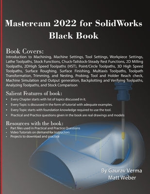 Mastercam 2022 for SolidWorks Black Book Paperback Cadcamcae Works