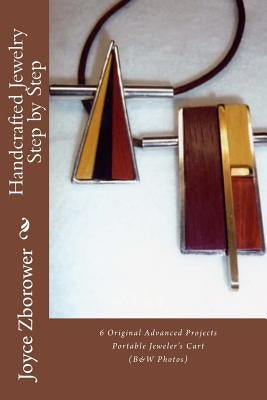 Paperback book titled "Handcrafted Jewelry Step by Step" featuring beginner and intermediate jewelry projects, with a portable jeweler's cart.