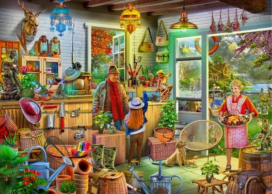Brain Tree - Fishing Shed 1000 Pieces Jigsaw Puzzle for Adults: With Droplet Technology for Anti Glare & Soft Touch Other Brain Tree Games