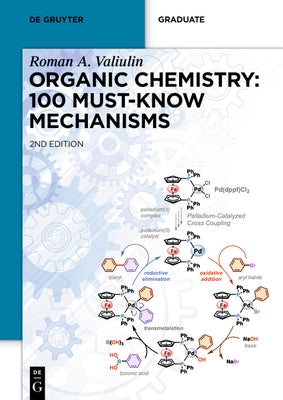 Cover of de Gruyter's Organic Chemistry: 100 Must-Know Mechanisms paperback book showing title and author branding.