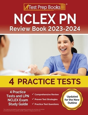 Test Prep Books NCLEX PN Review Book 2023-2024, paperback with practice tests and study guide for LPN NCLEX exam preparation.