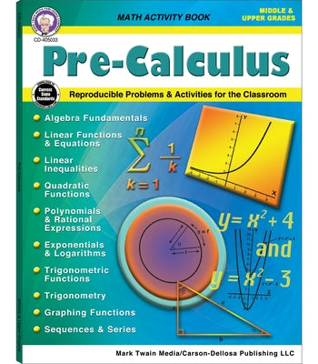 Pre-Calculus Workbook Paperback Mark Twain Media