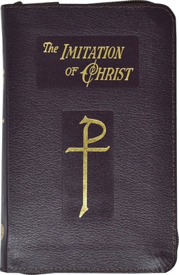 Bonded leather edition of The Imitation of Christ in four books by Catholic Book Publishing, showing the book's cover and spine.