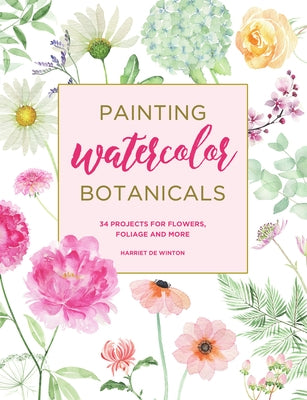 Paperback watercolor painting book featuring botanical illustrations of flowers and foliage from North Light Books.